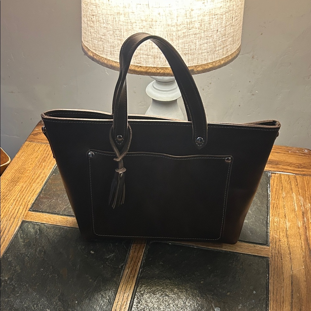 Chic Brown Leather Satchel